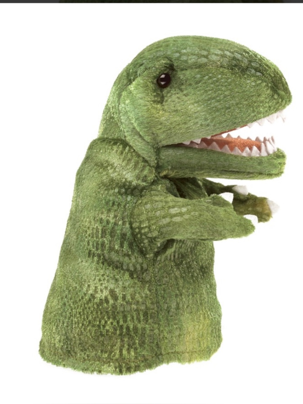 Folkmanis Little Tyrannosaurus T Rex Hand Puppet Green Scales Cute